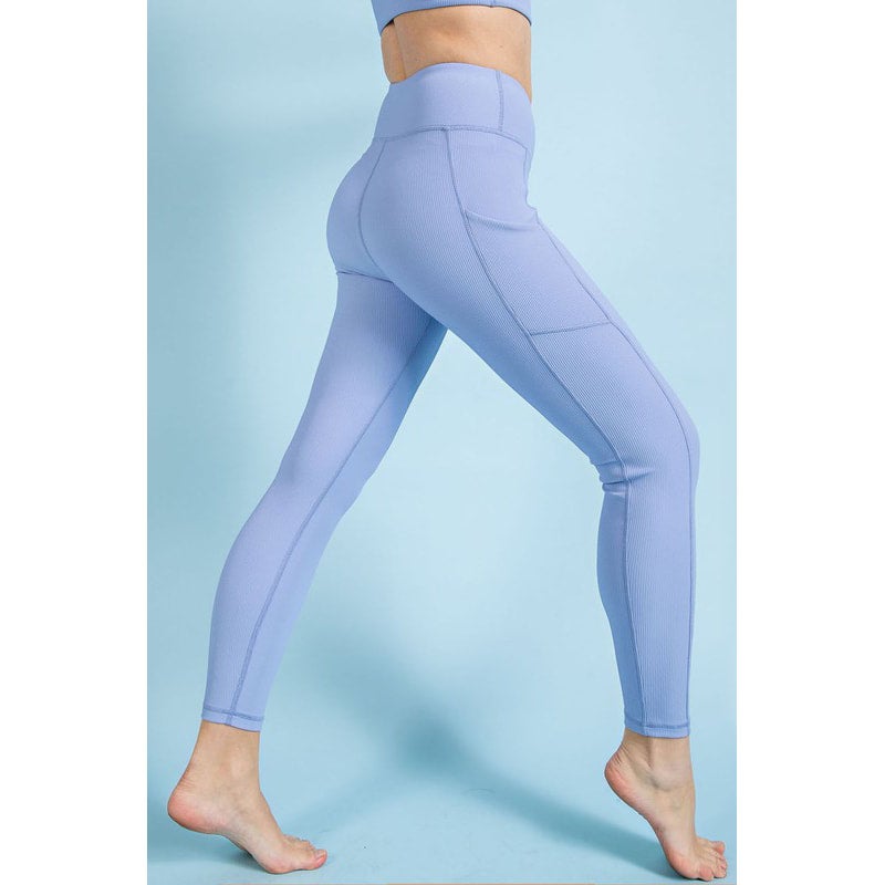 Rae Mode - nylon rib yoga leggings with side pockets 6215 - Digital  Lavender